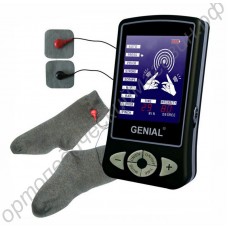 Электрический массажер-стимулятор TENS для физиотерапии с двумя электродами-накладками и одной парой носков